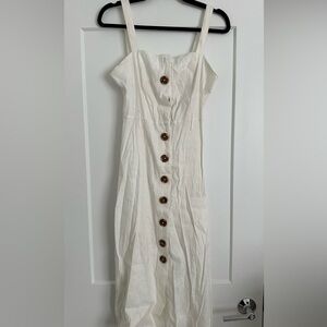 Tory Burch Cream Linen Midi Dress